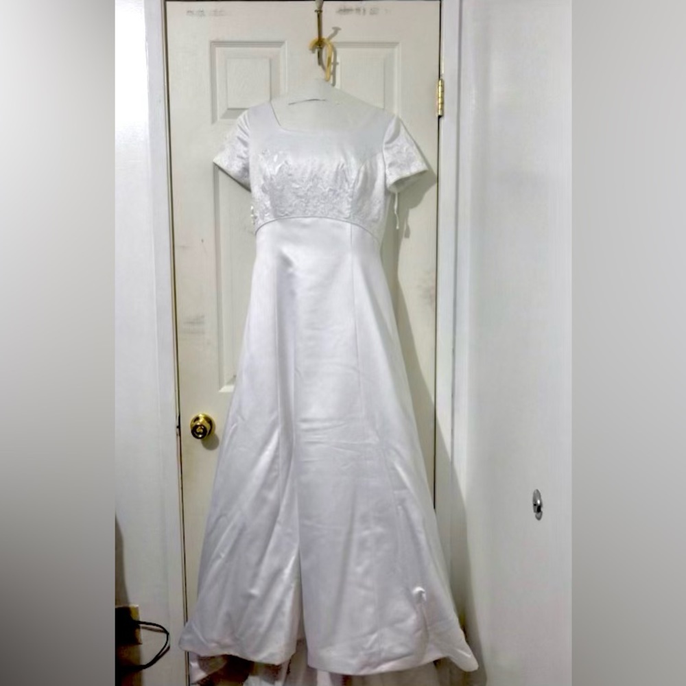 White Wedding Gown LDS approved.